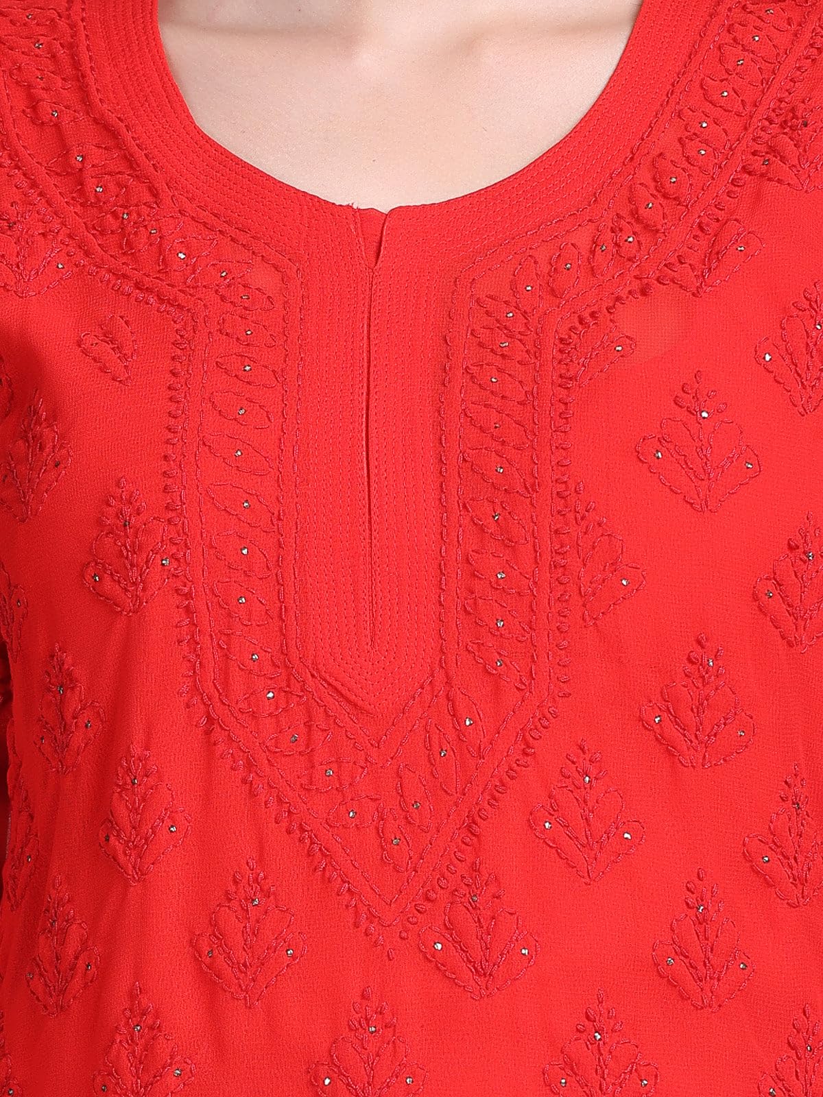 Samiya Chikankari Mukaish Embellished Lucknow chikankari 3-Piece Suit with Hand Embroided with free Inner included