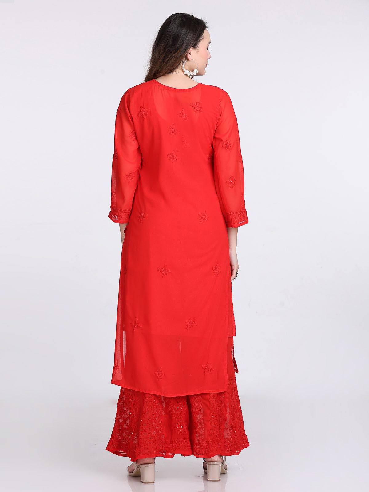 Samiya Chikankari Mukaish Embellished Lucknow chikankari 3-Piece Suit with Hand Embroided with free Inner included