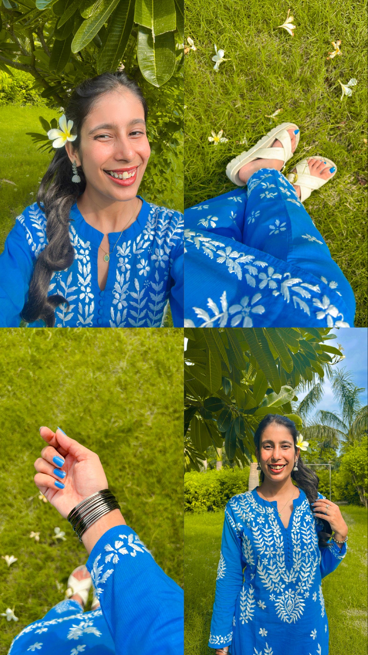 Vasudha Lining Cotton Handcrafted Chikankari Kurti & Pant Set