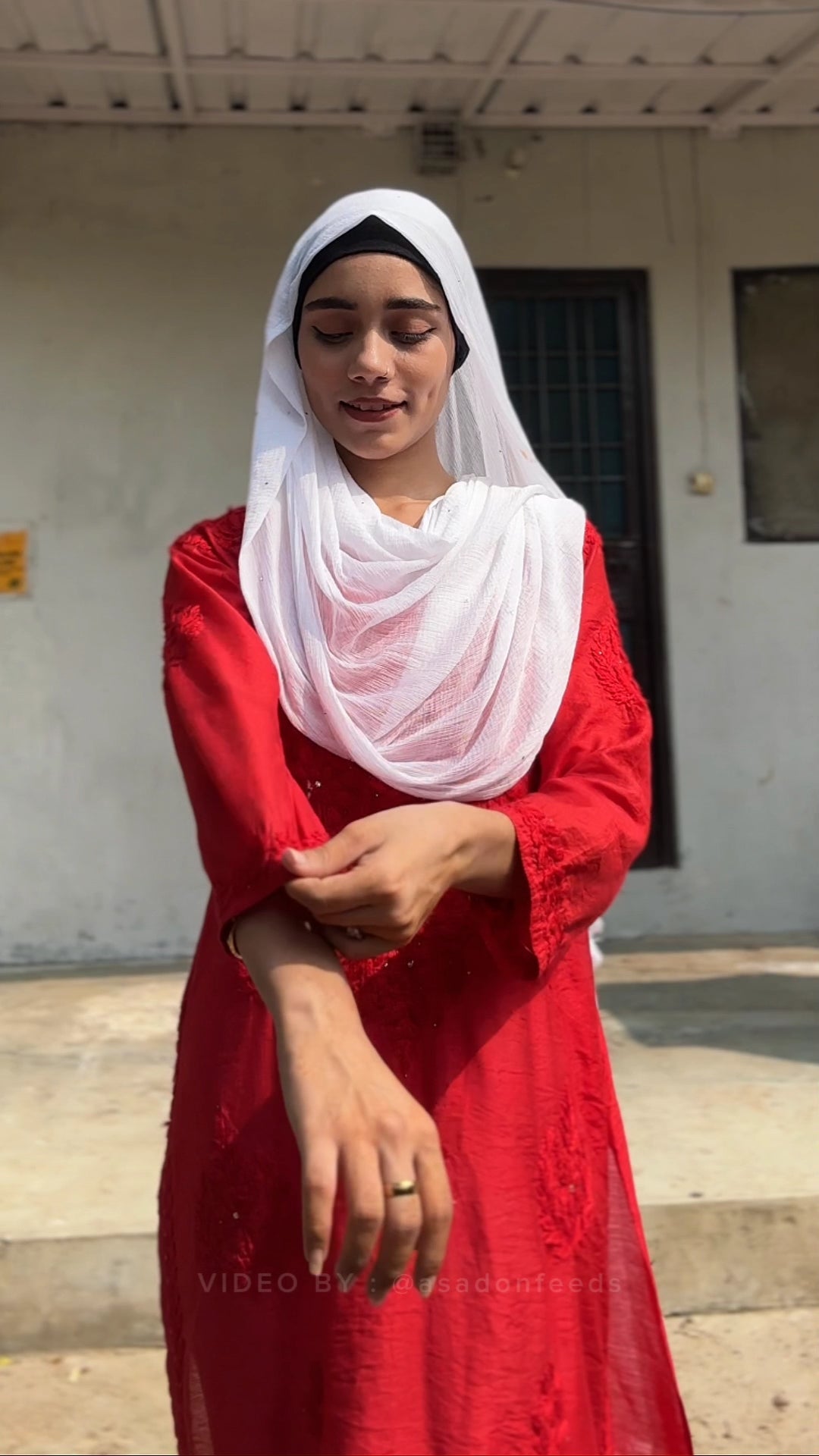 Zikra Khan Lucknowi Chikankari Chanderi Mukaish Hand-Embroidered Kurti and Pant Set | Paired with Stretchable Lycra Pant